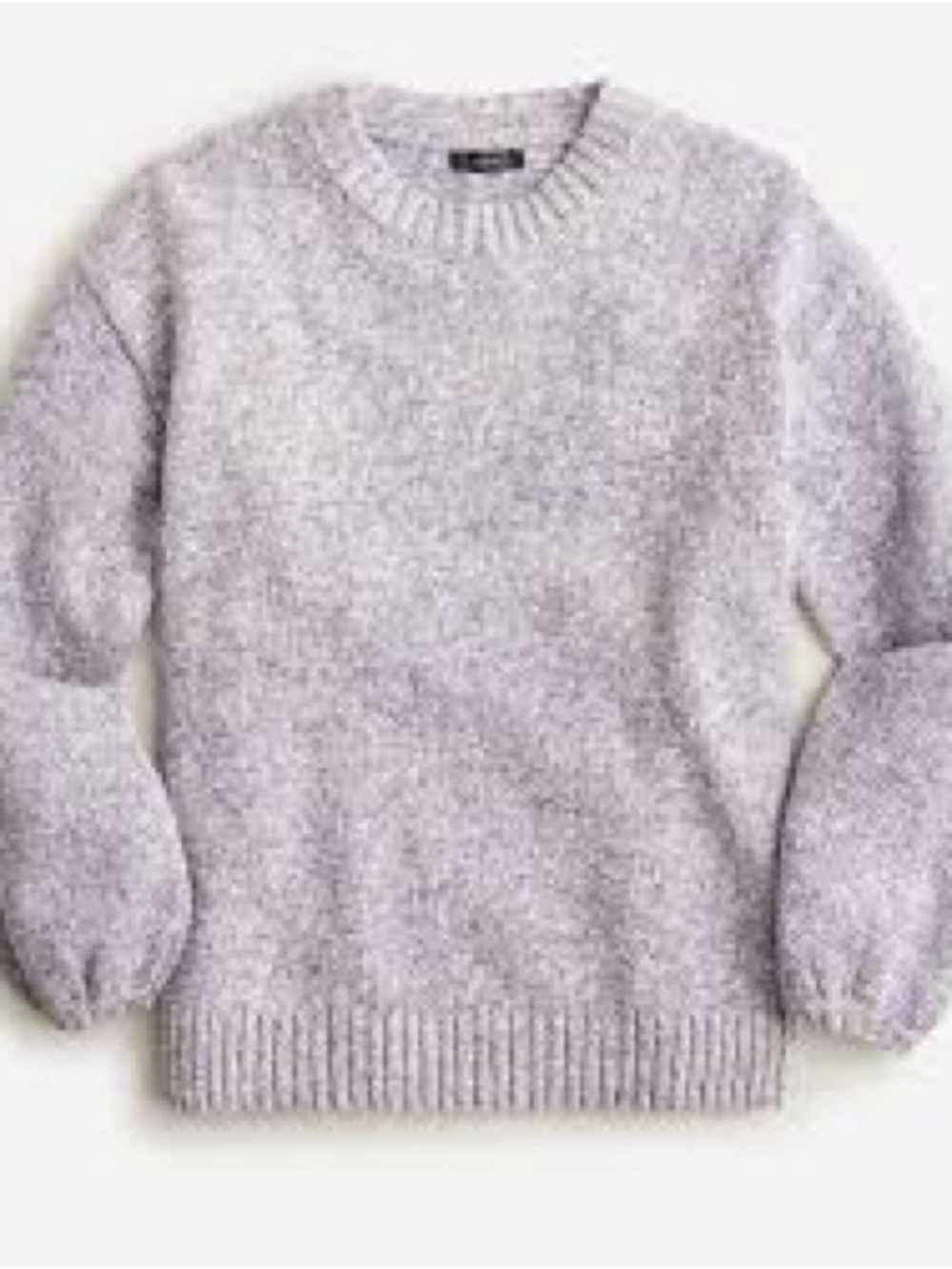 J. Crew Gray Crewneck Puff Sleeve Sweater